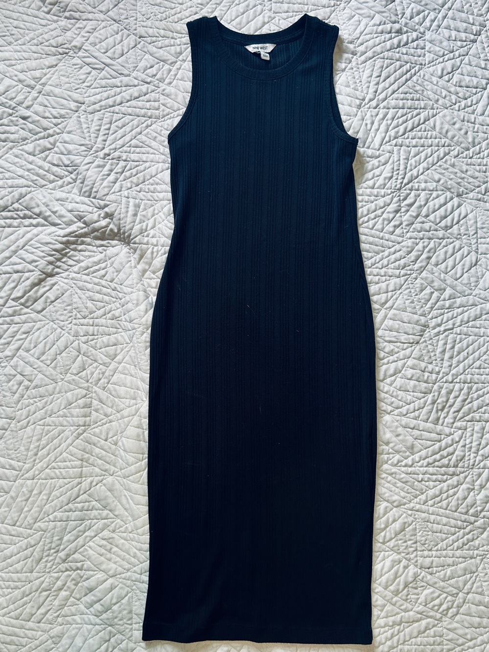 Nine West Sleeveless Ribbed Bodycon Midi Dress